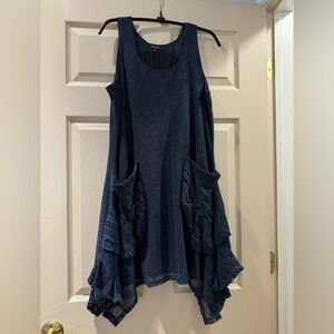 Elegant Navy Blue Sleeveless Dress